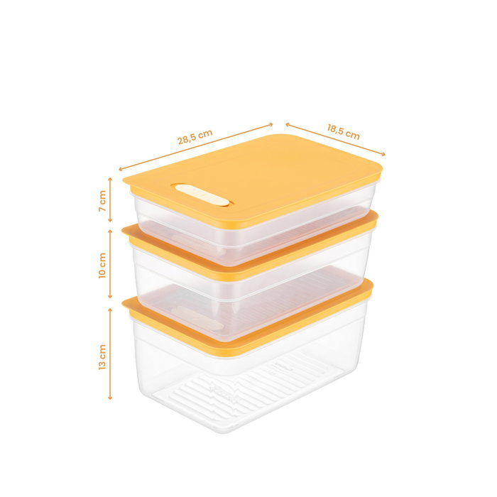 Hermia Juego de Cajas de Almacenamiento HK3LU - Naranja Hermia Juego de Cajas de Almacenamiento HK3LU - Naranja